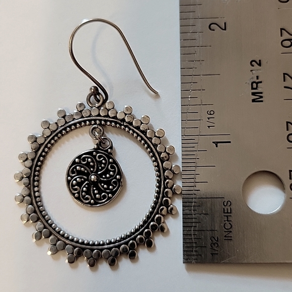 Sundance Sterling silver Mandala dangle earrings - Picture 3 of 3